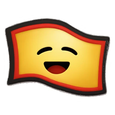 A wavy black and red rectangle with a yellow circle in the middle sticker