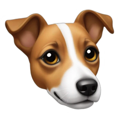 Jack Russell avec une hache noir sur l’œil sticker