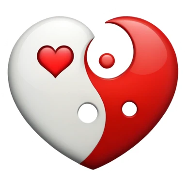heart shaped yin-yang sticker