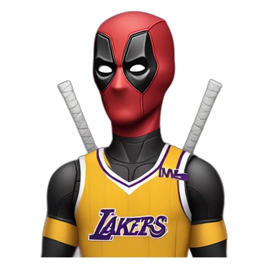 deadpool with yellow lakers jersey sticker