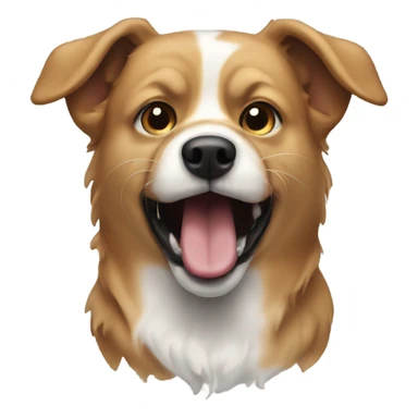 realistic dog with open mouth sticker