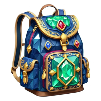 fantasy magic backpackk emoji low poly  sticker