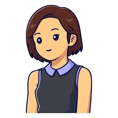 red sleeveless top with a darker collar on a girl sticker