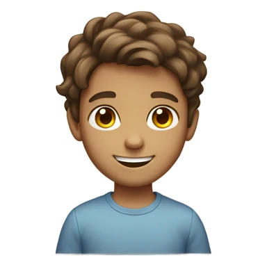 smiling boy with brown hair sticker