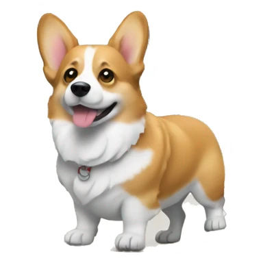 corgi in front of the streeing wheel sticker