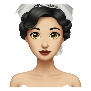 elegant black haired bride portrait sticker