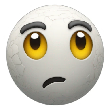 3d sphere with a cartoon futuristic skin texture with big thoughtful eyes sticker