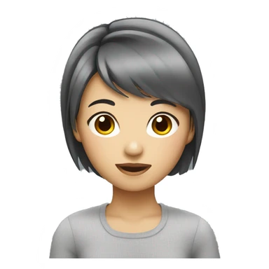Asian girl with short hair  sticker