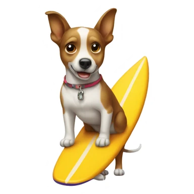 a dog with a surfboard sticker