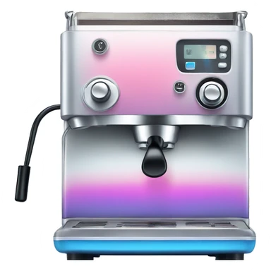 Pink and blue gradient hue espresso machine sticker