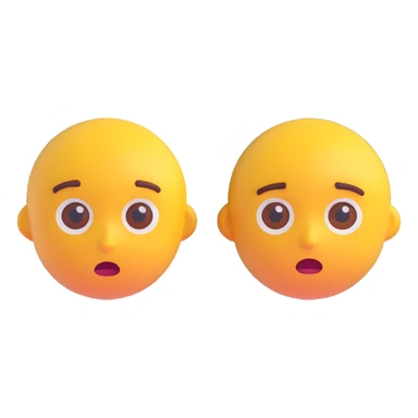 Two normal people with concerned expressions, considering two medical product options, in the same 3D emoji style as the reference image, neutral background. sticker