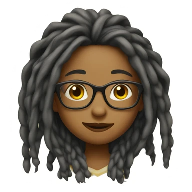 girl lol emoji with glasses and long dreadlocks sticker