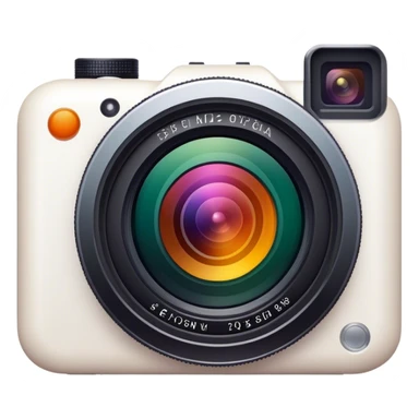 Photography, camera, lens, aperture, vivid colors, simple composition, minimalistic, on a white background, no extra details. sticker