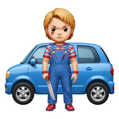 Chuky si carros y cuchillo sticker