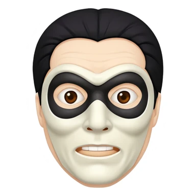 masked man, evil, serial killer, creepy, black hair, older sticker