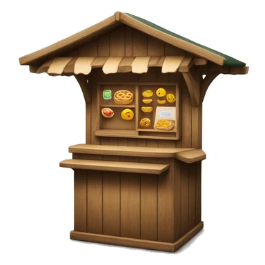 Kiosk made out of wood and without food in it sticker