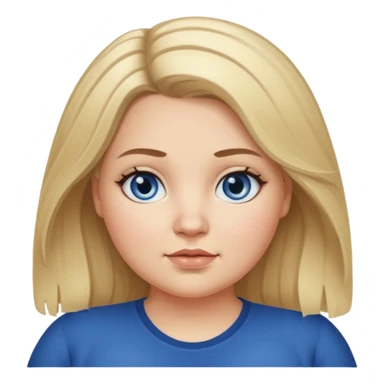 fat white girl long light brunette / blonder8 hair girl with darker roots in her hair middle part and dark blue eyes that's not really tan but not pale sticker