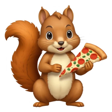 Squirrel eating pizza  sticker