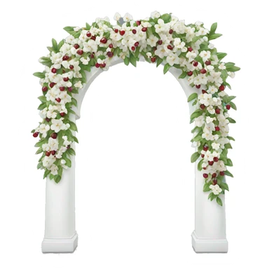 White wedding arch with cherries sticker