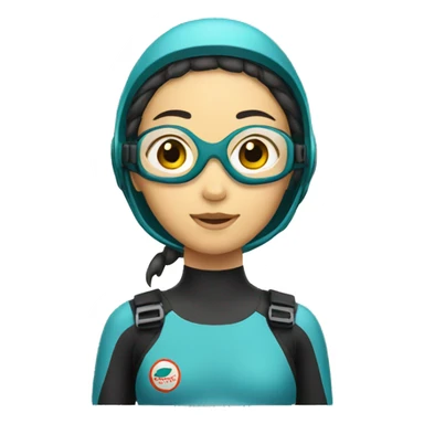 Asian Female diver sticker