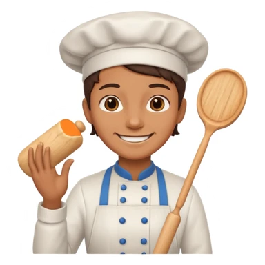 baker with rolling pin sticker