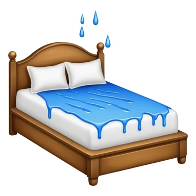 Bed with white paint splashed across it and dripping down   sticker