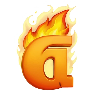 Make a 3d emoji of the word T with fire sticker