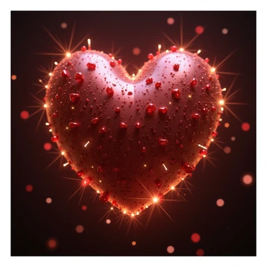 photorealistic high detail heart with sparkles sticker