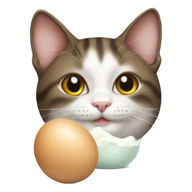 cat with milk on eggs sticker