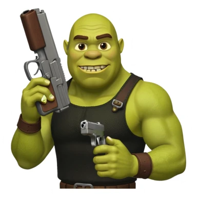Shrek holding a Glock 19 sticker