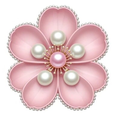 light pastel sakura flower with pearl beaded outline sticker