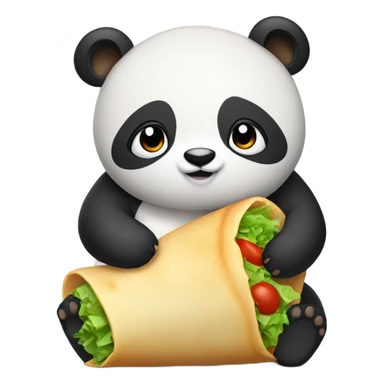 A fat panda with a burrito  sticker