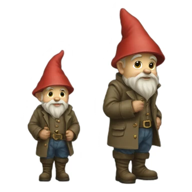 Gnome selling stuff from his trenchcoat sticker