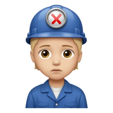 a child with a sad face works in a factory sticker
