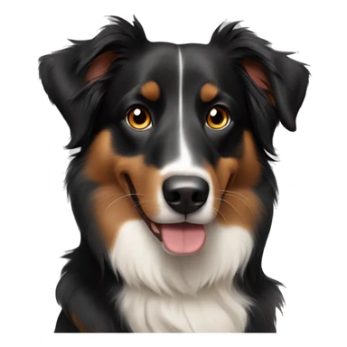 Black and tan Australian shepherd dog mostly black sticker