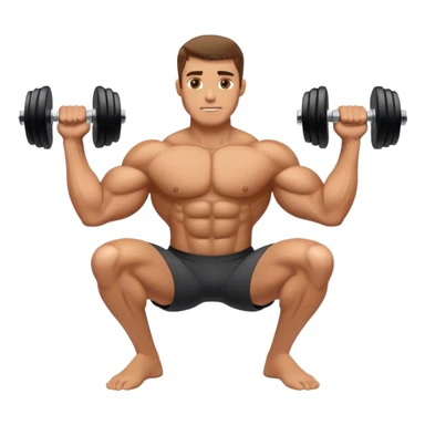 man holding dumbbells by his body side sticker