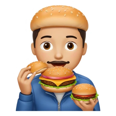 comiendo hamburguesa sticker