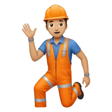 engineer hi-vis orange overalls trips sticker