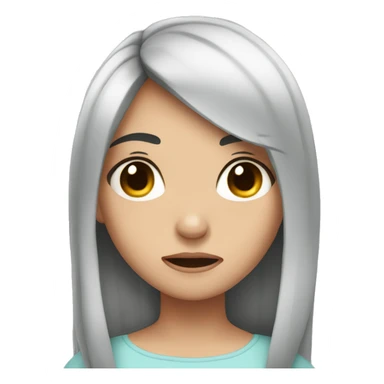 a pretty girl crying with black hair  sticker