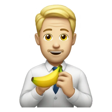 white men eating banana sticker