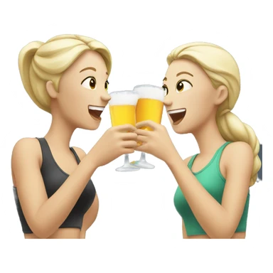 Two white girls cheering drink sticker