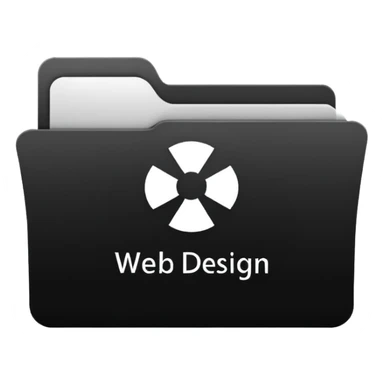 computer folder icon black with text web design sticker