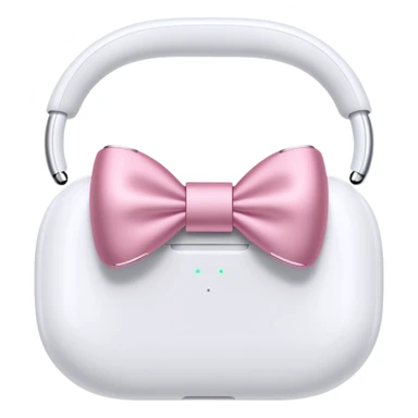 airpods max in white with pink bows sticker