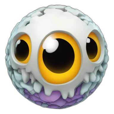 3d sphere with a cartoon colorful repeater Skeleton Horse skin texture with dragon eyes sticker