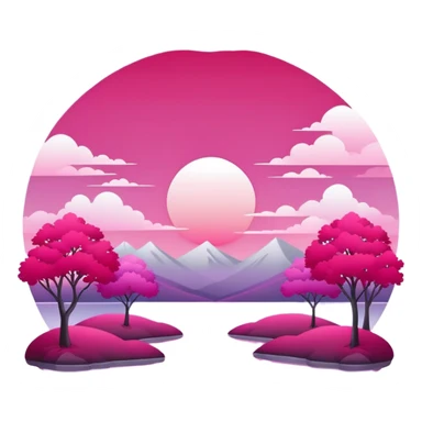 Romantic Red Pink Magenta White Silver Gradients Aesthetic Scenery sticker