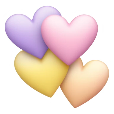 Three pastel hearts- pink yellow purple sticker