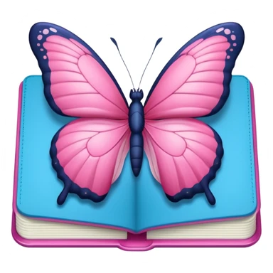 pink butterfly on notebook sticker
