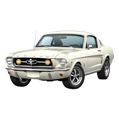 white mustang sticker