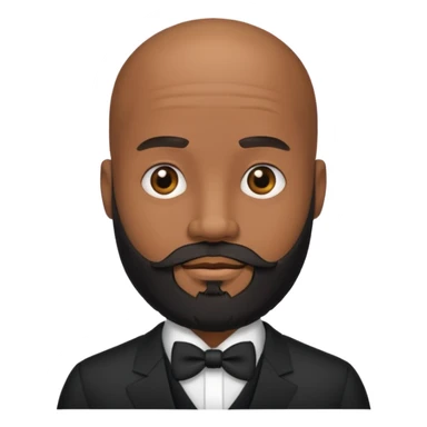 A handsome black gigolo with a full beard and bald head sticker