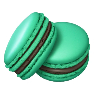 Realistic dark turquoise macaron with mint green filling. sticker